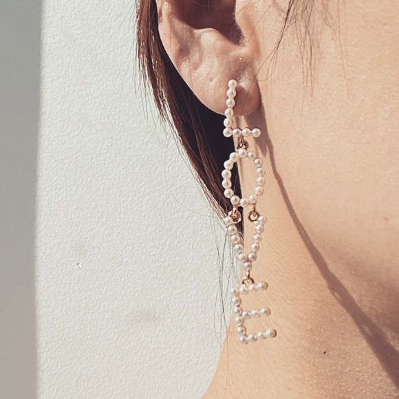 Pearl drap earrings - Picture 1 of 2